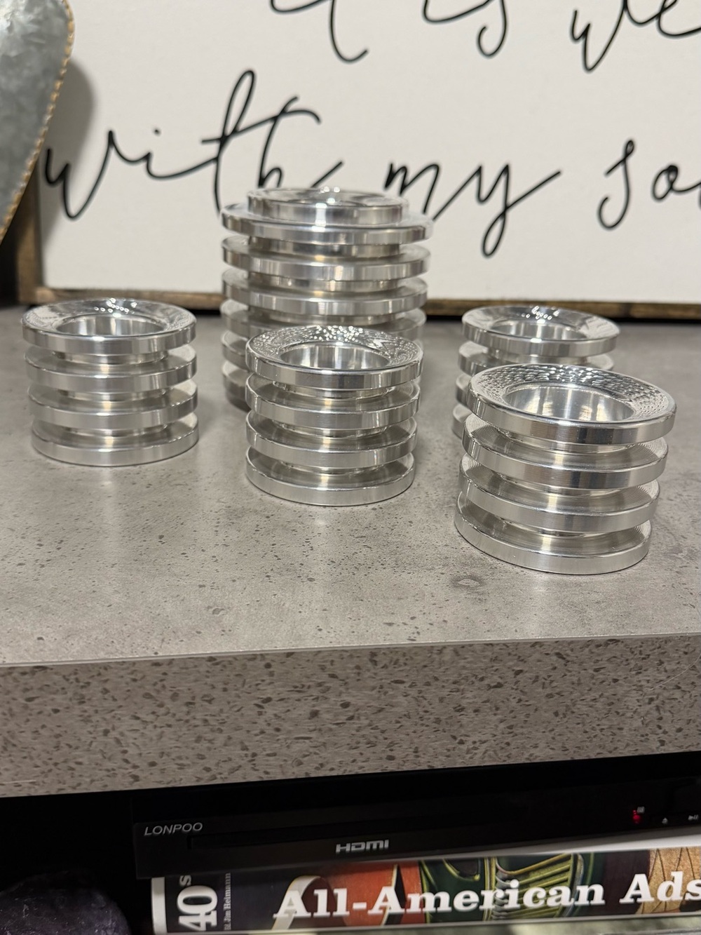 Silver Stacked Metal Tealight Holders - Home Party Supplies